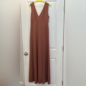 Birdy Grey Shamin Crepe bridesmaid dress in Desert Rose, size Large